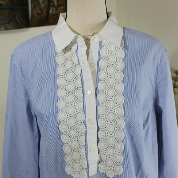 Banana Republic pullover collared pinstriped shirt - Picture 6 of 10